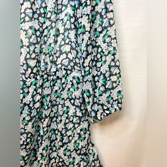 Karl Lagerfeld Paris Women's Floral Tie Ruffle Dress - Picture 8 of 13